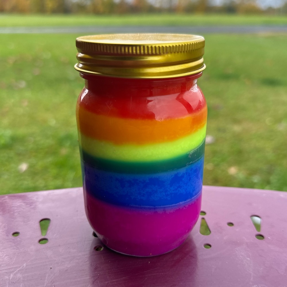 Rainbow flower scented candles